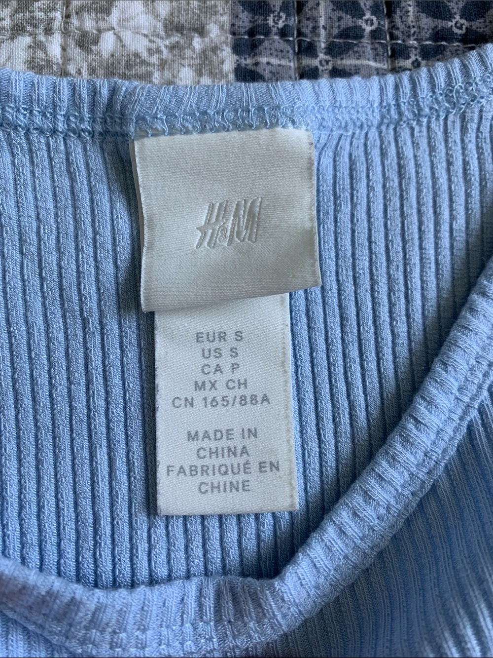 H&M Ribbed Racerback Tank Top - Light Blue - Picture 3 of 4